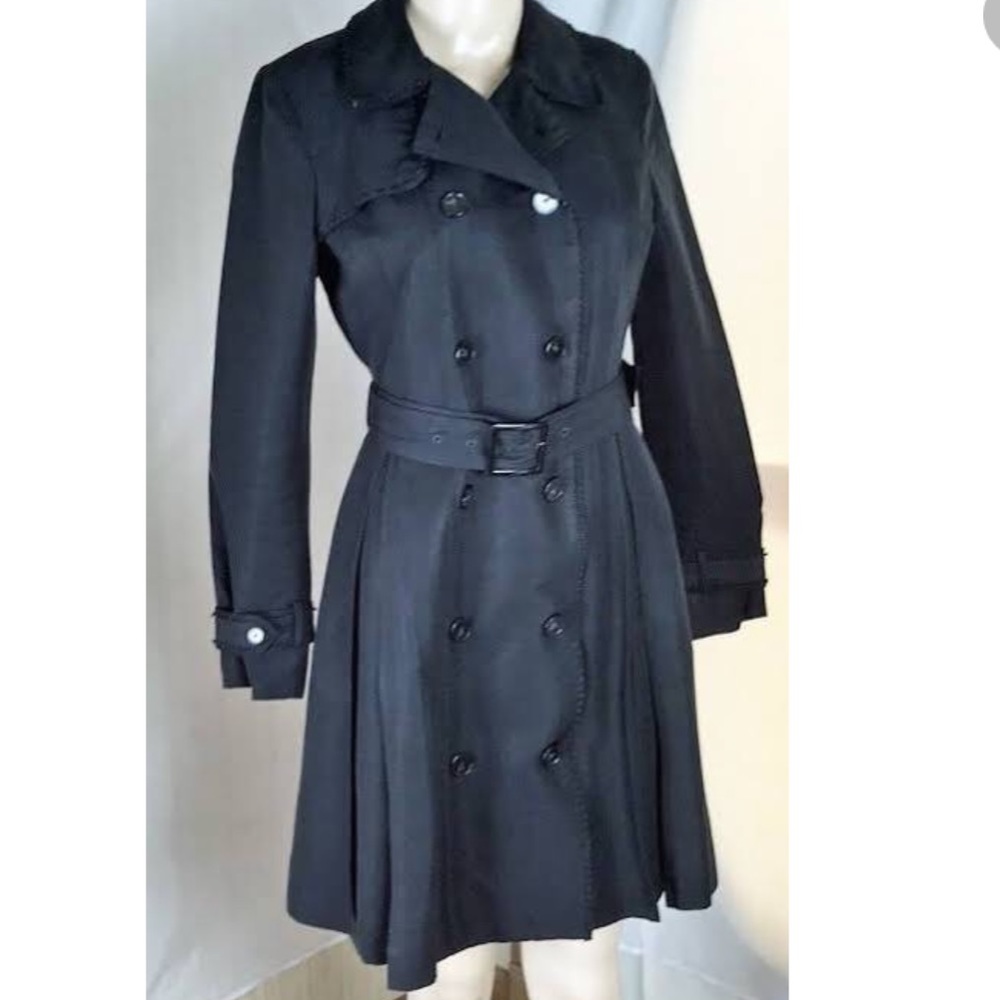 Tory Burch Black Rain Flare Belted Trench Coat !!